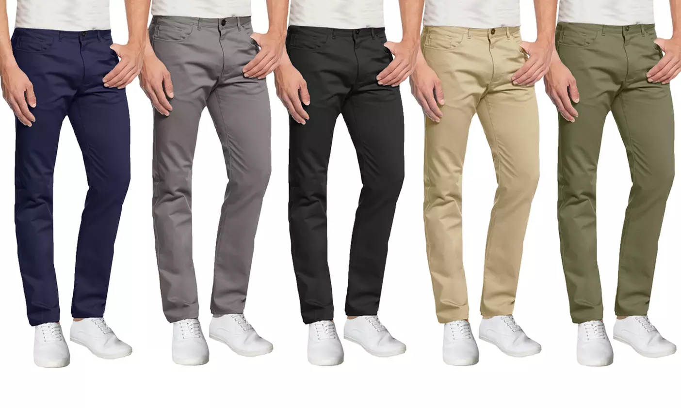 Men's Skinny-Fit 5-Pocket Stretchy Chino Pants (2-Pack) - Primary Image