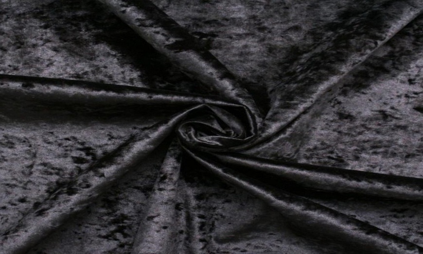 Image 2: Houston Bed Frame, Elegant Crushed Velvet or Plush Fabric