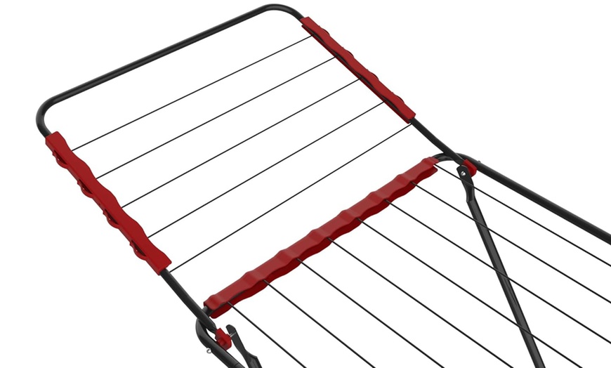 Image 3: Vivo Folding Clothes Drying Rack with Height Adjustable Side Wing