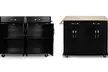 Belleze Baldy Portable Kitchen Island Cart with Wood Top - Second Medium