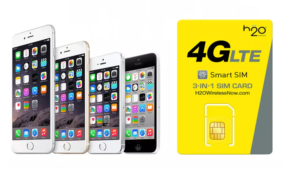 H2O Wireless Apple iPhone 3GS, 5/5s, 6/6s, or 6/6s Plus with $30 Prepaid Kit (B-Grade Refurbished) - Primary Image