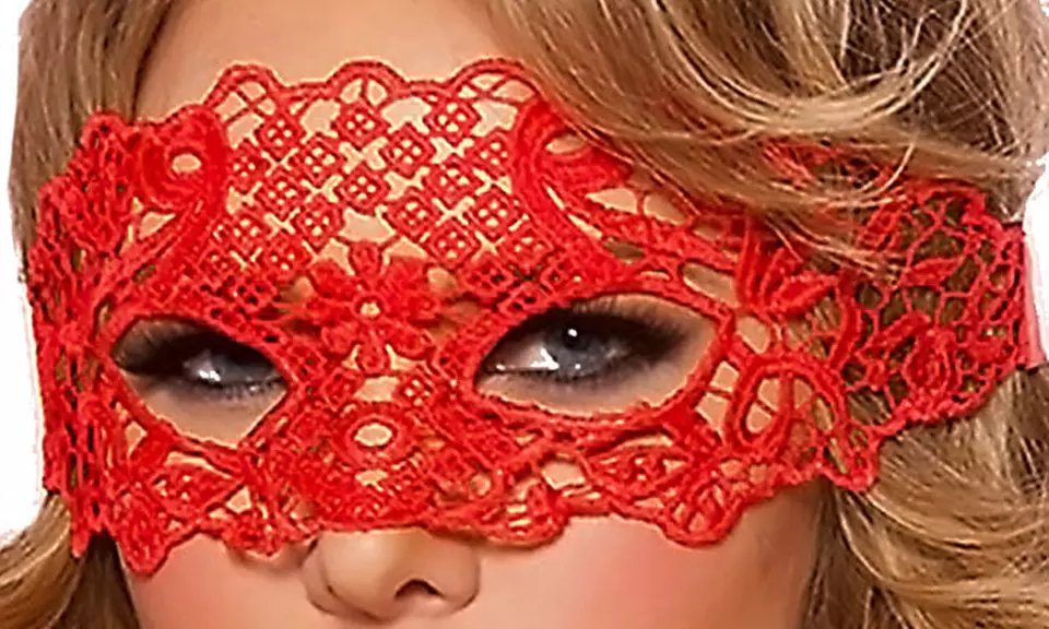 Masque érotique en polyester et dentelle - Second Medium