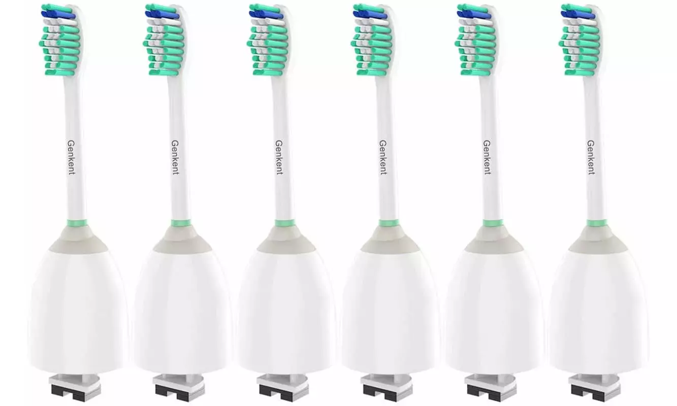 Genkent E-Series Replacement Toothbrush Brush Heads (2-, 4-, or 6-Pack) - Second Medium