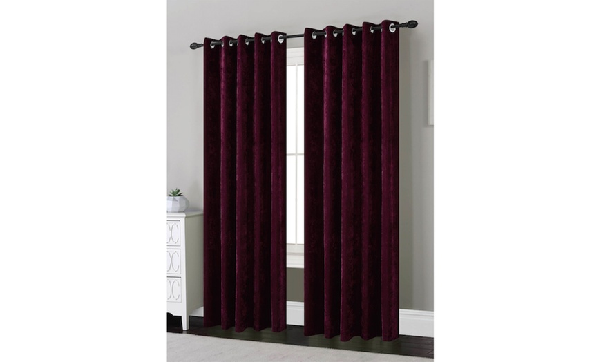 Image 4: Chenille Eyelet Curtains