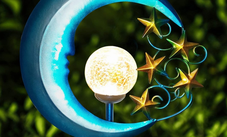 Image 3: Moon and Stars-Themed LED Light Stakes