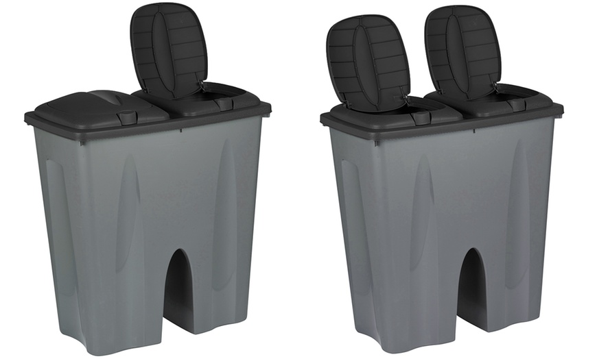 Image 14: Double Recycling Waste Bin 50L