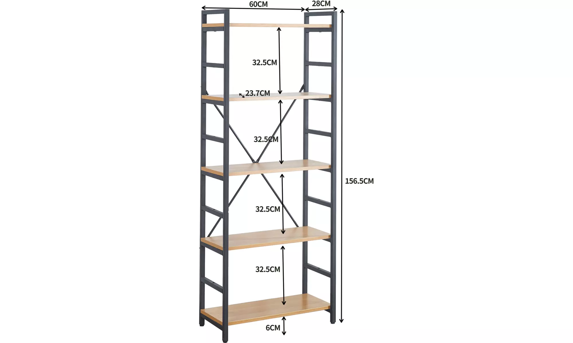 Sampur Holz- und Stahlregale, Industriestil