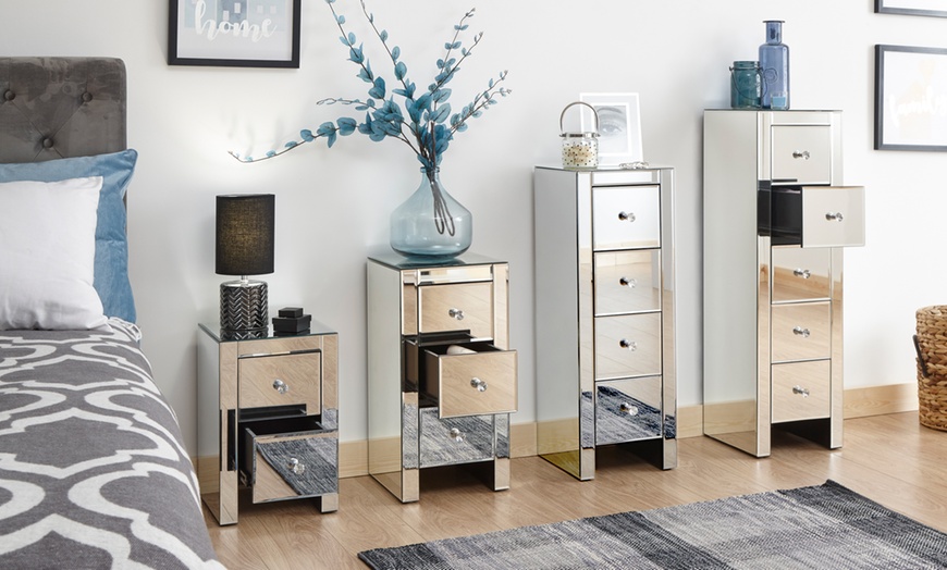 Image 12: Sophia Mirrored Bedside Chest