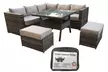 Geneva Eight-Seat Rattan-Effect Garden Furniture Sofa Set - Image 2