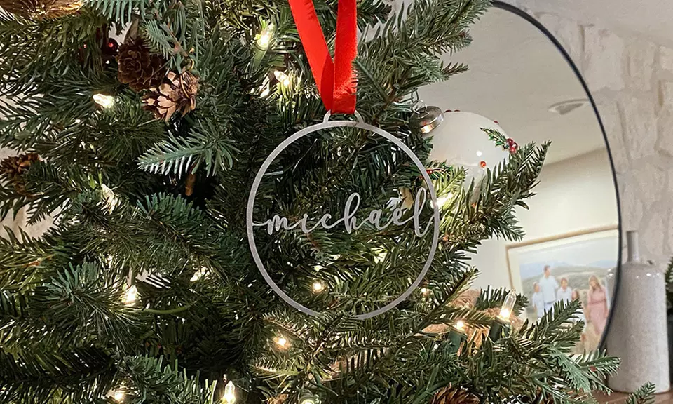 Minimalist Custom Name Ornaments in 4, 6 or 9-Inch Size