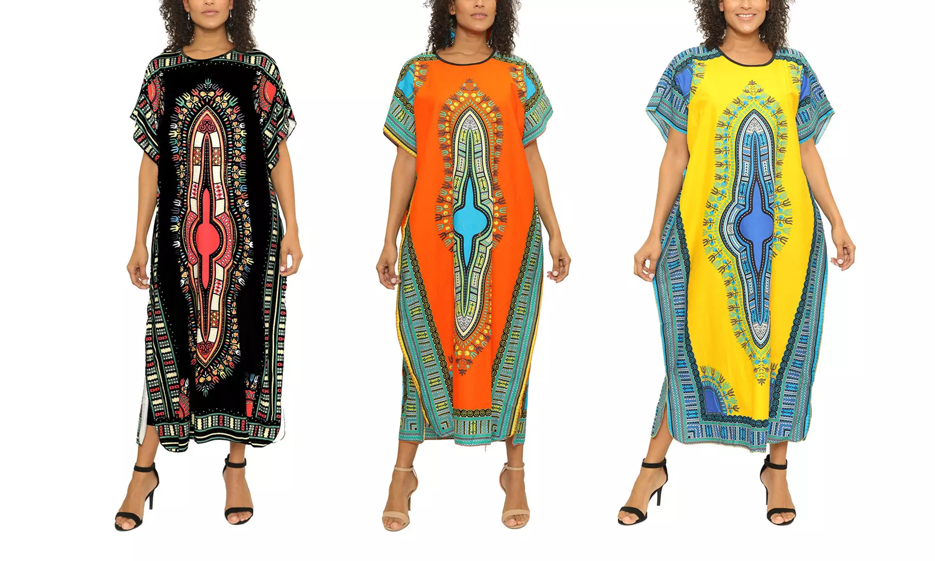 Women's Dashiki-Style Maxi Dress Caftans. Plus Sizes Available. - Primary Image