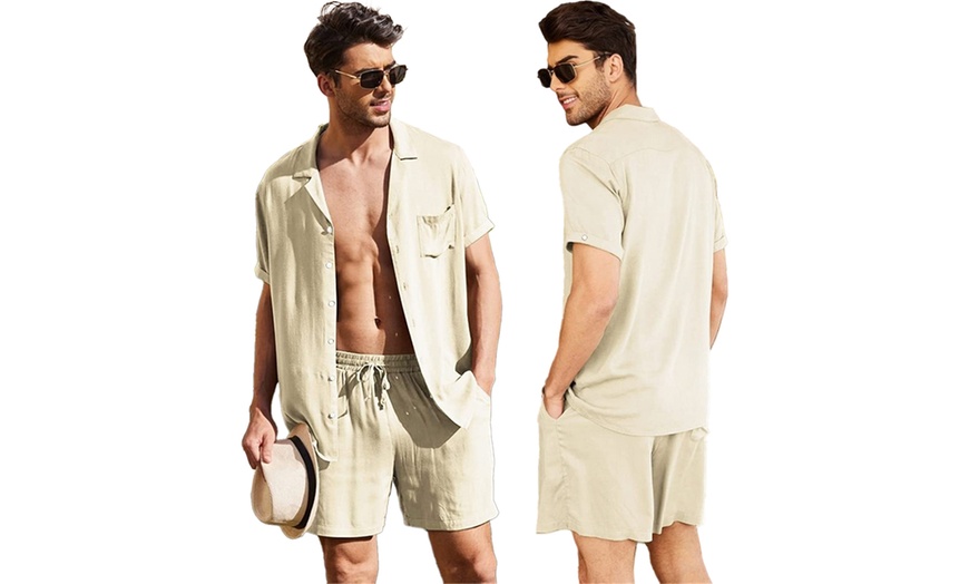 Image 6: Men's Linen Blend Co-Ord Set 