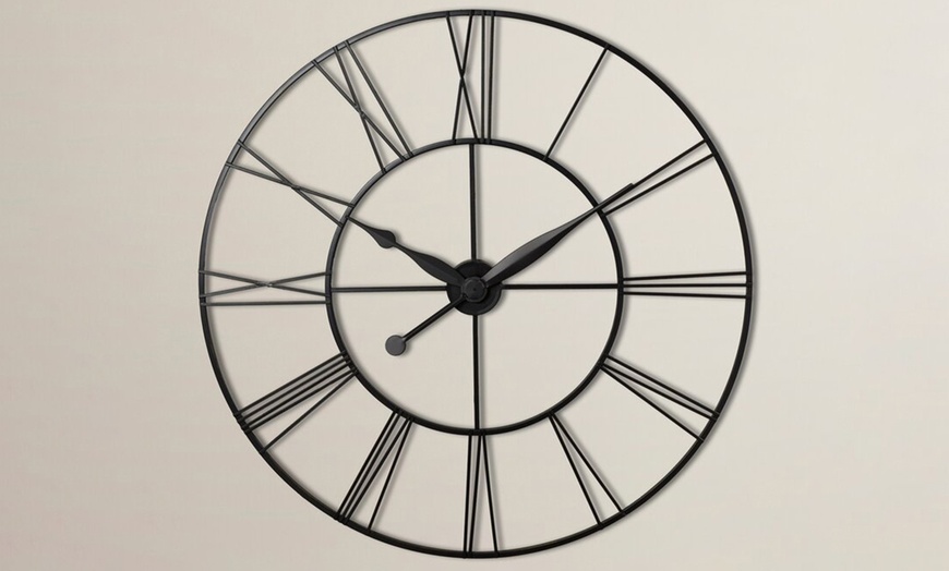 Image 2: Large Vintage Cut-Out Metal Wall Clock