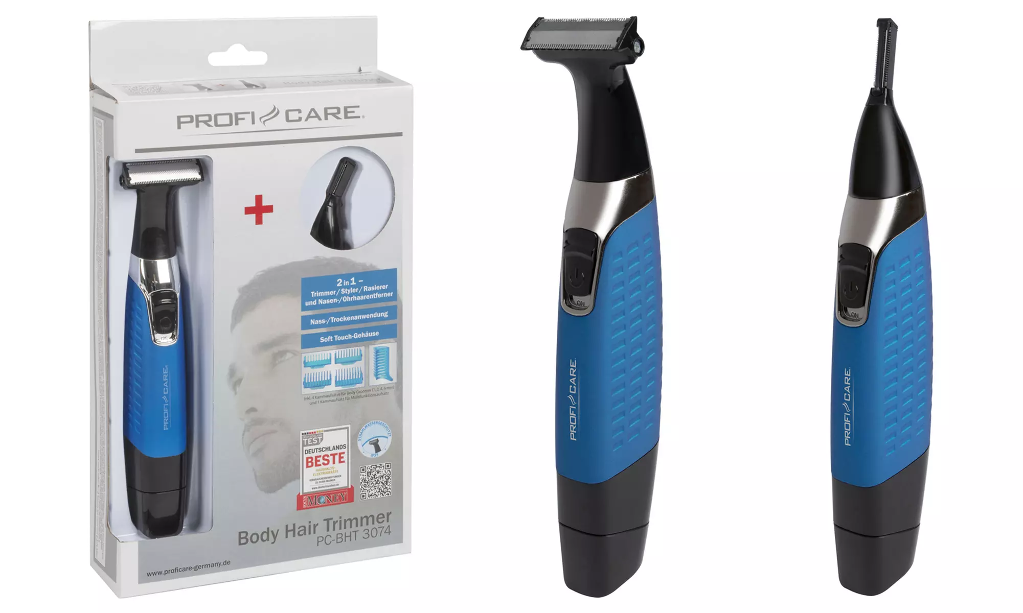 Recortadora de afeitar 2 en 1 azul Proficare - Primary Image