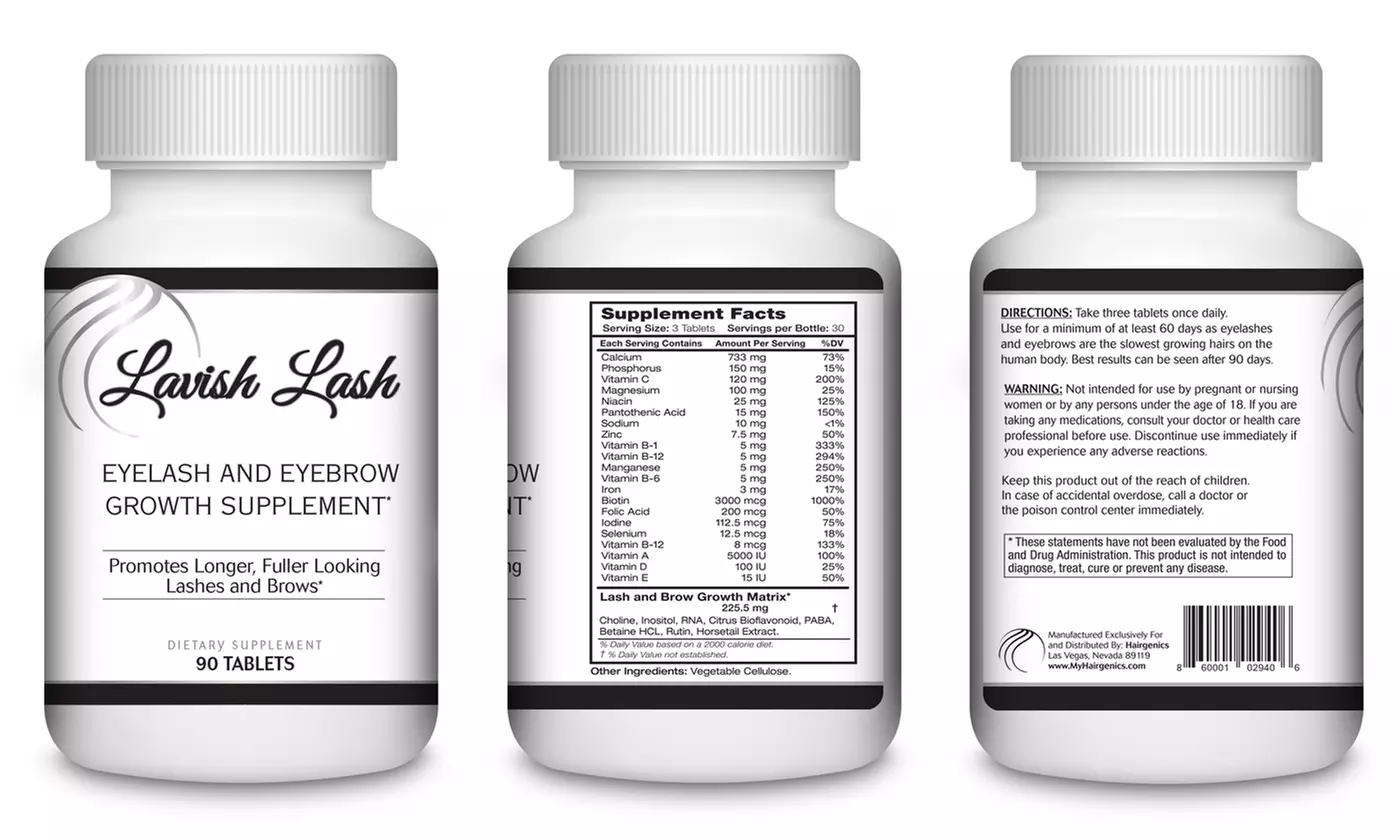 Hairgenics Lavish Lash Eyelash and Eyebrow Growth Supplement - Primary Image