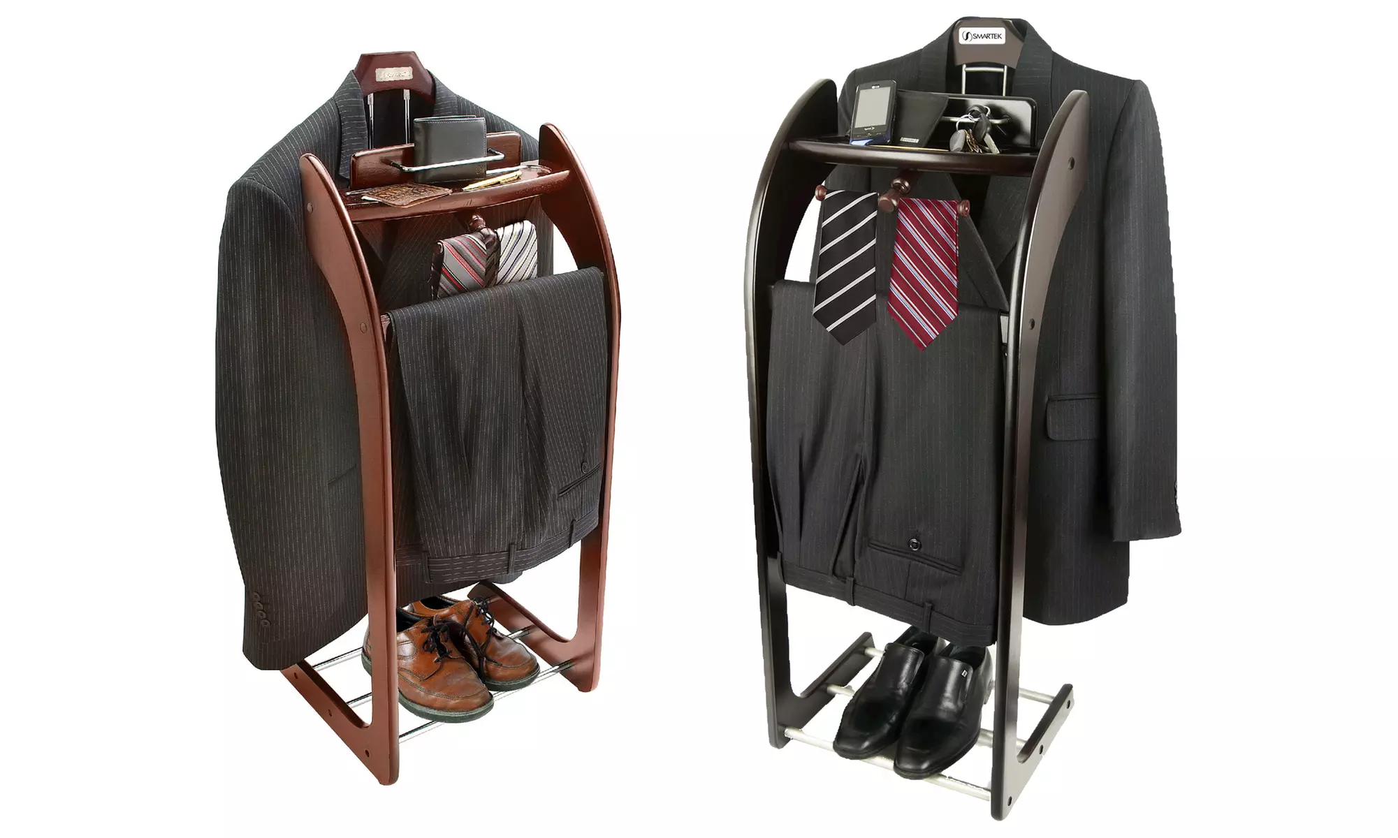 Smartek Deluxe Wooden Valet Stand - Primary Image