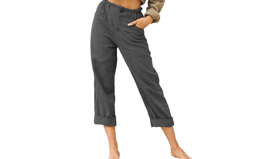 Image 5: Women's Elasticated Waist Pants with Pockets