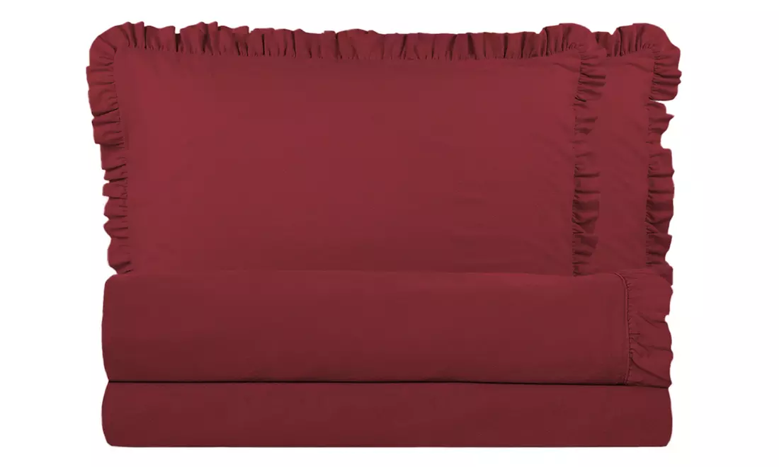 Beddengoedset met ruches voor een tweepersoonsbed