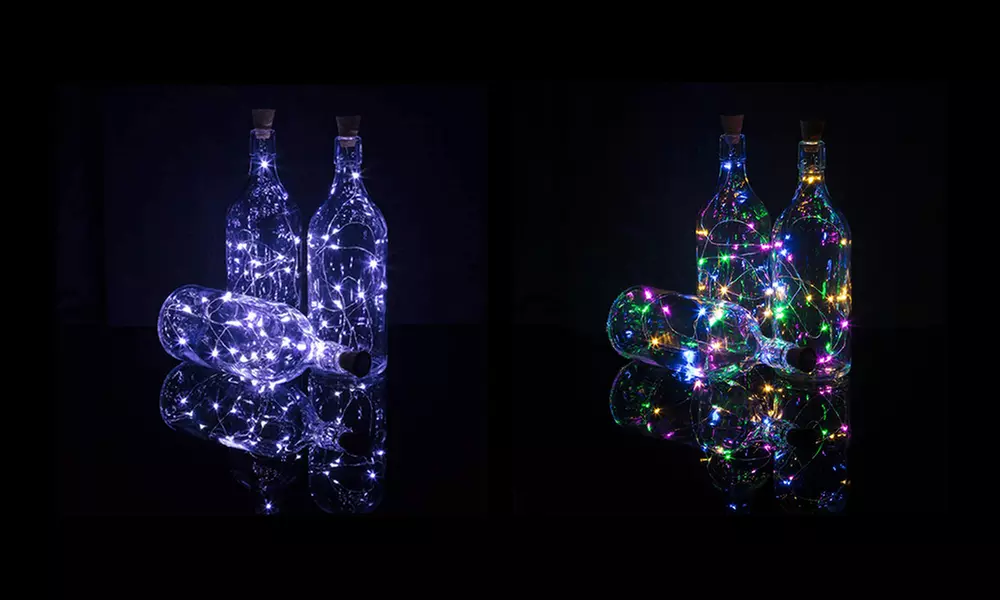 Corcho de botella con guirnalda decorativa con luces led