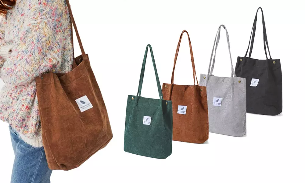 1x oder 2x Kordsamt-Schultertasche in der Farbe nach Wahl - Primary Image