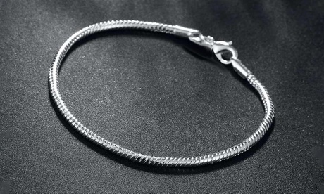 Italian Made Solid Sterling Silver Snake Bracelet Silver 7 Inch Sterling Silver