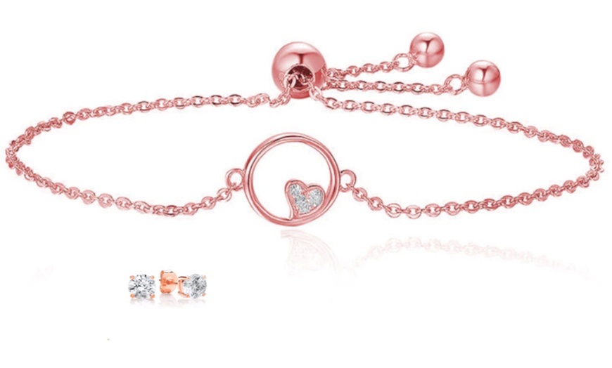 Image 3: Jacey Heart Bracelet and Earrings Made with Crystals from Swarovski®