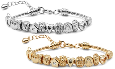 Pulsera con 12 dijes del amor y con cristales de Swarovski® OMG Jewel