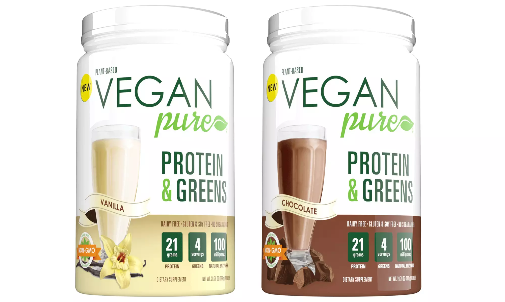 Vegan Pure Protein & Greens Powder (1.2lb.) - Primary Image