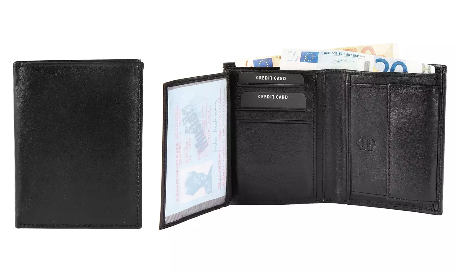 1x, 2x, oder 3x Herren- oder Unisex-Geldbörse aus Leder