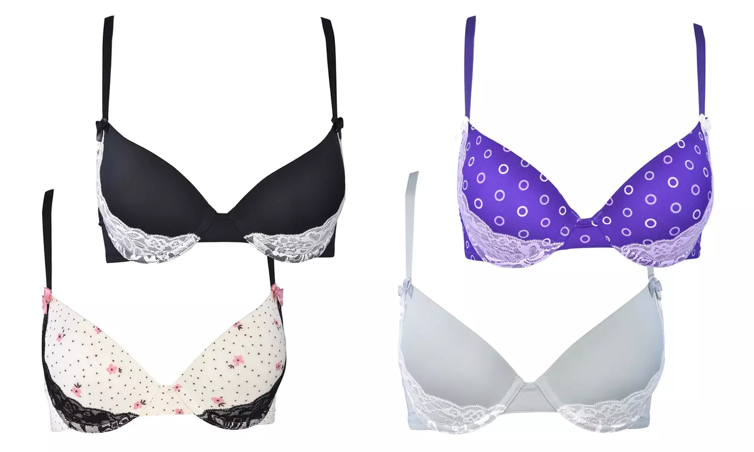 Donna L'oren Women's Lace Trim Bra (2- or 4-Pack) - Primary Image