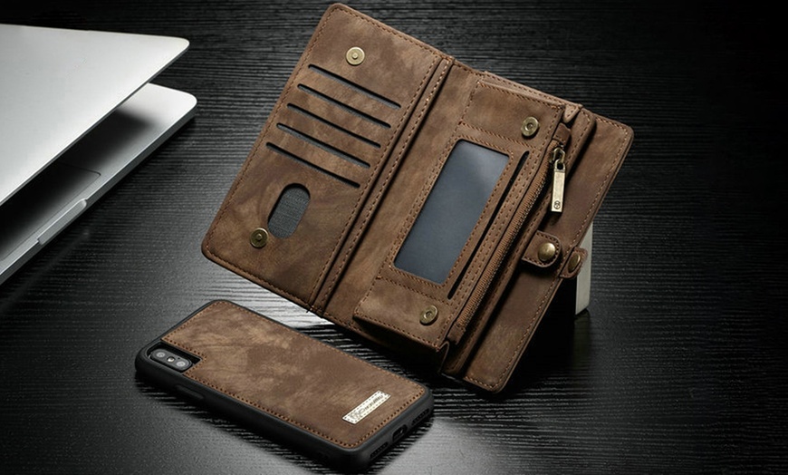 Image 5: Magnetic Wallet Case for iPhone