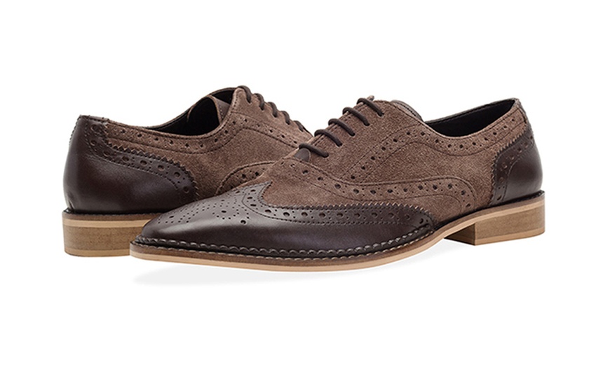 Image 13: Men's Leather Gatsby Brogue Shoes