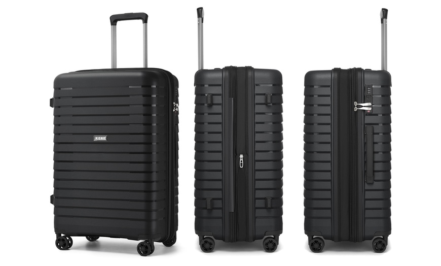 Image 7: 1x oder 2x Kono Hartschalen-Reisekoffer mit Getränkehalter