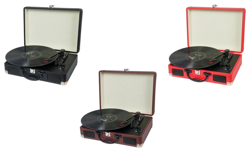 Image 1: Retro Briefcase Turntable