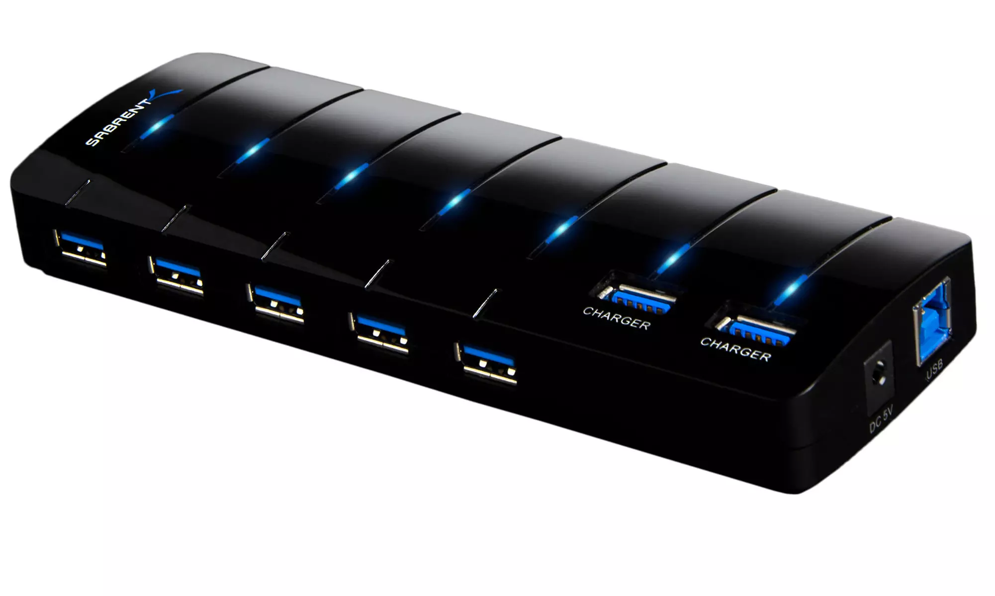 Sabrent 7-Port USB 3.0 Hub with 4A Power Adapter Support - Primary Image