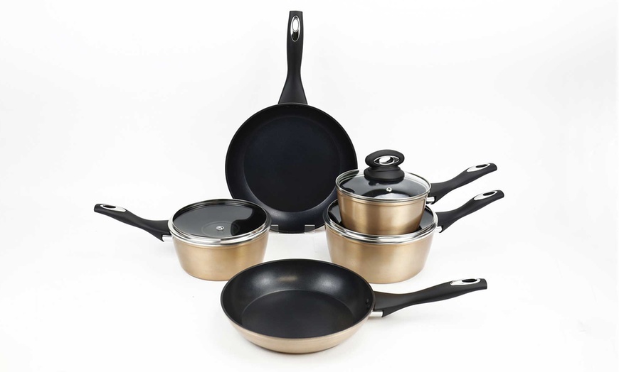 Image 3: Rose Gold Non-Stick Pan Set