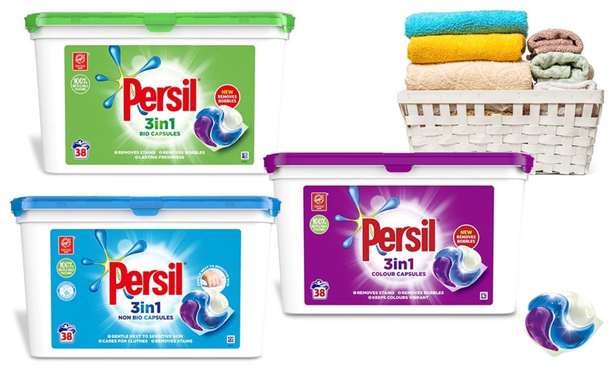 Image 1: Three or Six Packs of Persil Caps 38W Triotube 24.5ml