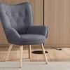 Image 1: Living And Home Tufted Button Linen Wing Back Armchair