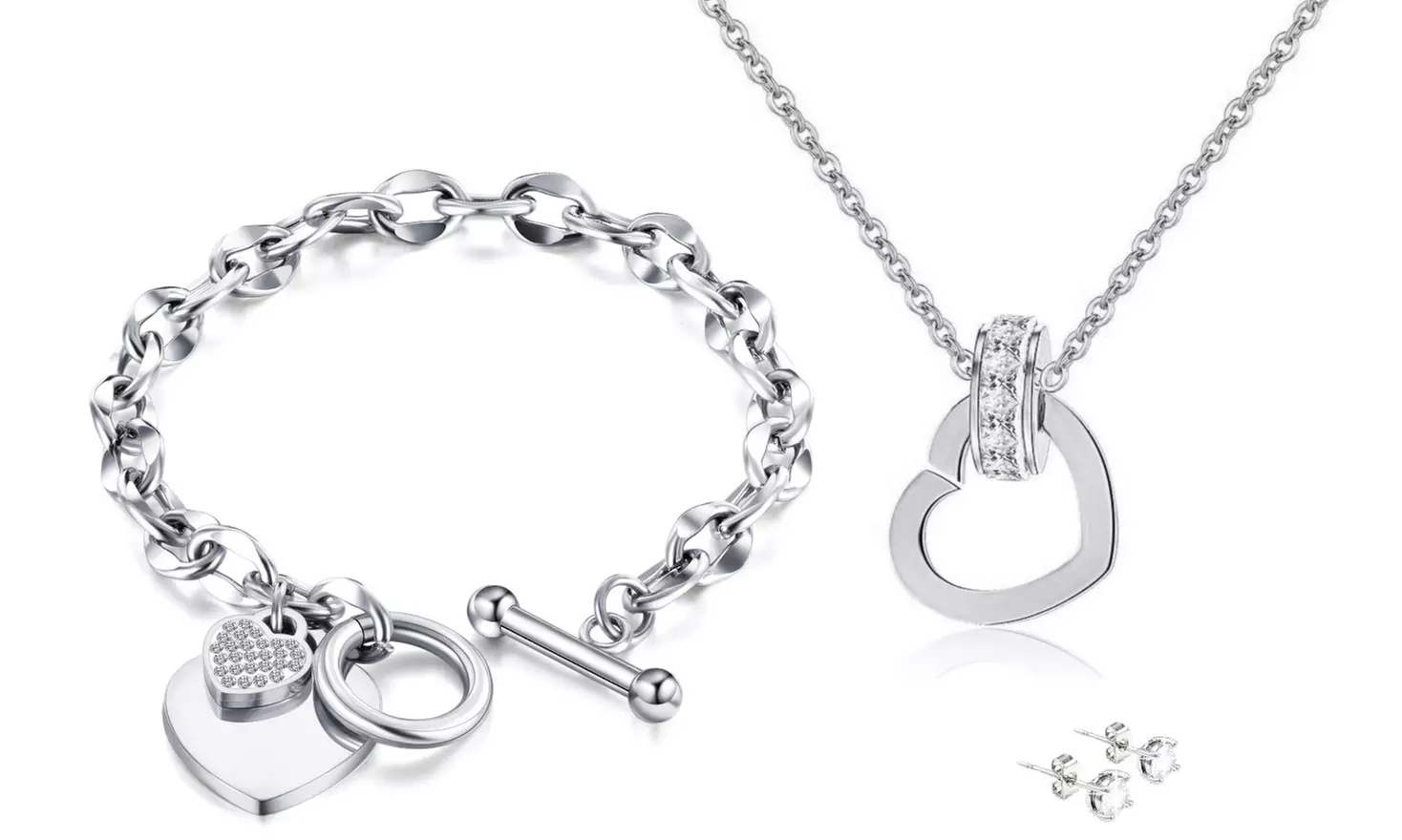 Parure de bijoux Talia ornée de cristaux Swarovski® argentée ou rose dorée - Primary Image