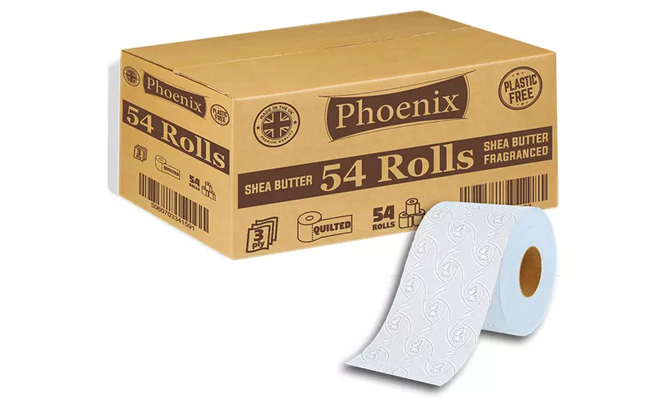 54 Rolls of Phoenix Quilted Three-Ply Toilet Paper