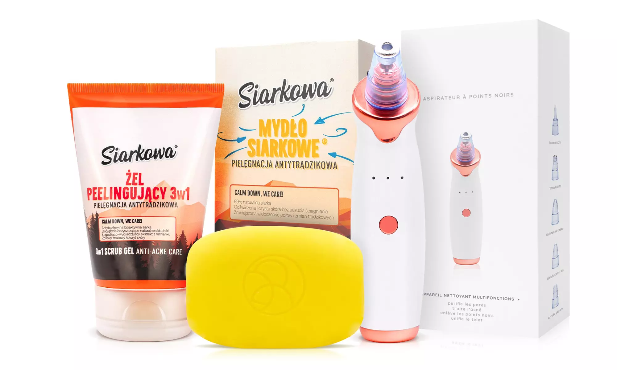 Aspirador de puntos negros con opción a jabón de azufre y/o exfoliante 3 en 1 - Primary Image