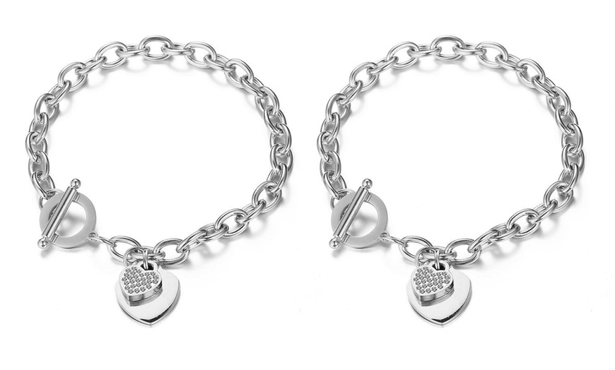 Image 9: Pulsera con dije de corazón con cristales de Swarovski® de Eira Wen