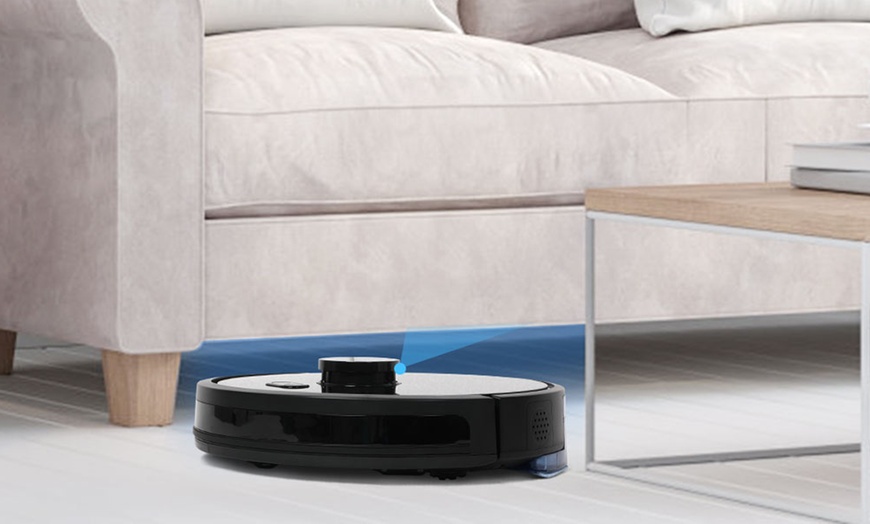 Image 1: Black Robot Vacuum Cleaner