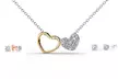 1x oder 2x Herzketten-Schmuck-Set mit Swarovski®-Kristallen - Second Medium