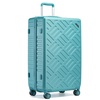 Image 11: Three-Piece Sleek Geometric Pattern Hard Shell ABS+PC Suitcase Set 