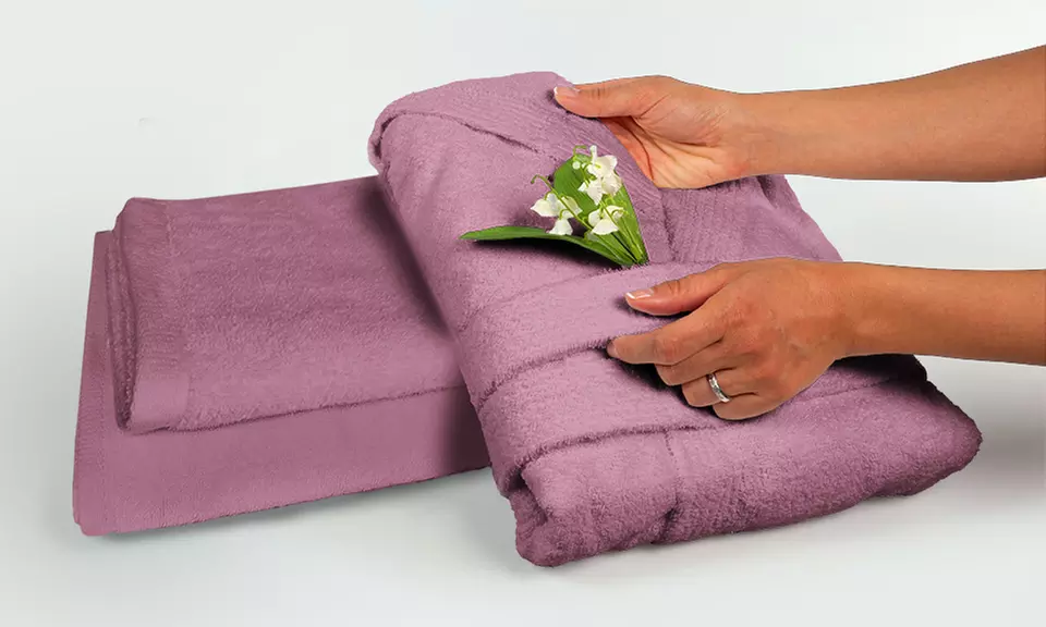 Set con accappatoio, asciugamano e salvietta ospite, 100% cotone