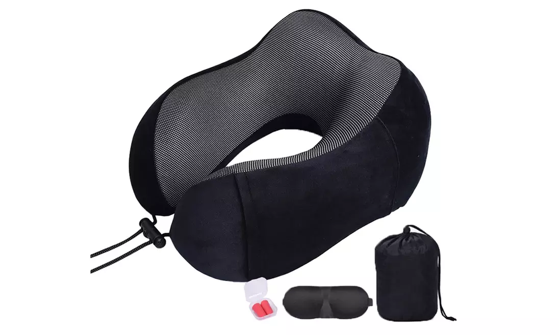 Travel Neck Pillow with Eyemask and Earplugs
