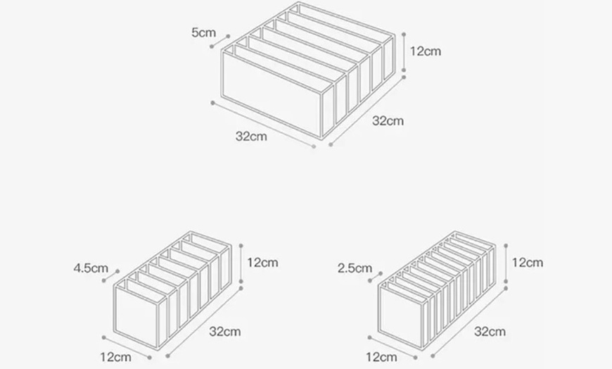 Image 5: 1x oder 3x faltbarer Organizer für Unterwäsche