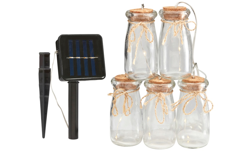 Image 3: Solar LED Mason Jar String Lights