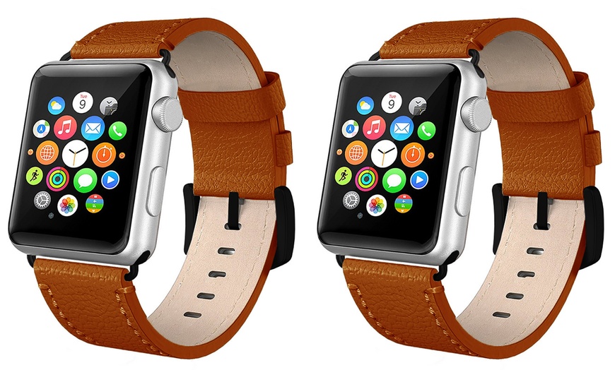 Image 8: Leather Strap for Apple Watch